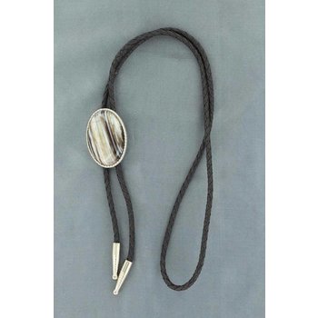 Bolo Tie - Rope Edge Stone