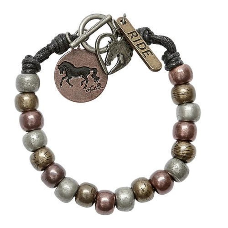 AWST Bracelet - Mixed Metal Beaded Toggle