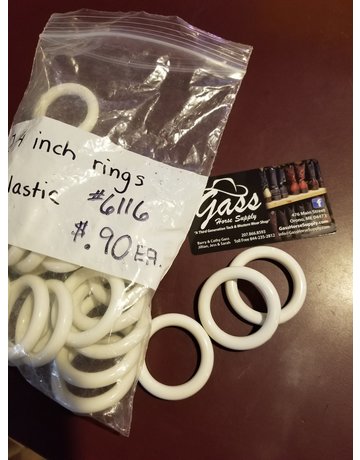 Plastic Celluloid Rings, White