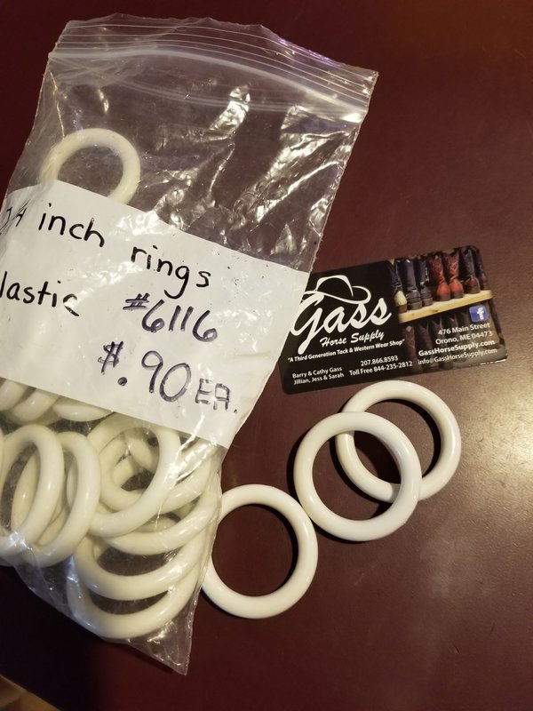 Plastic Celluloid Rings, White