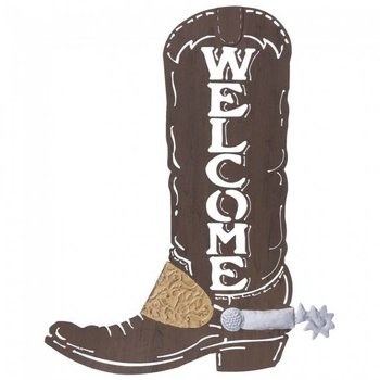 Tough-1 Metal Sign - Cowboy Boot Welcome - 16" x 20"
