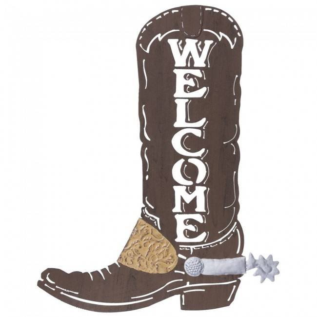 Metal Sign - Cowboy Boot Welcome - 16 