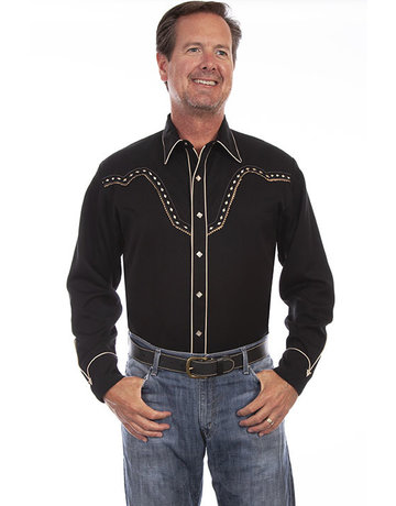 Scully Leather Men's Scully Night Hawk Western Shirt