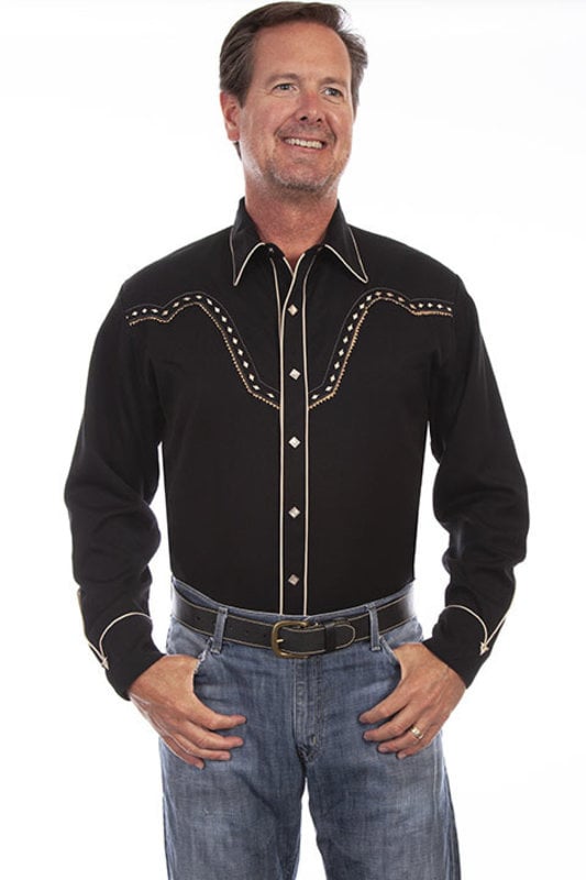 Scully Men's Solid Western Shirt S / Black