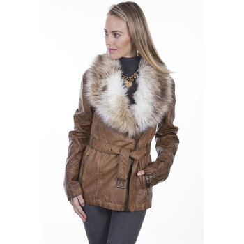 Scully Leather Women's Scully Faux Fur Trim Jacket