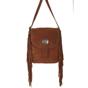 Scully Leather Handbag - Turquoise Concho with Fringe