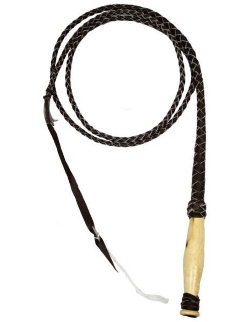 New Horse Tack 10' Leather Braided Bull Whip with Wooden Handle Western Horse 