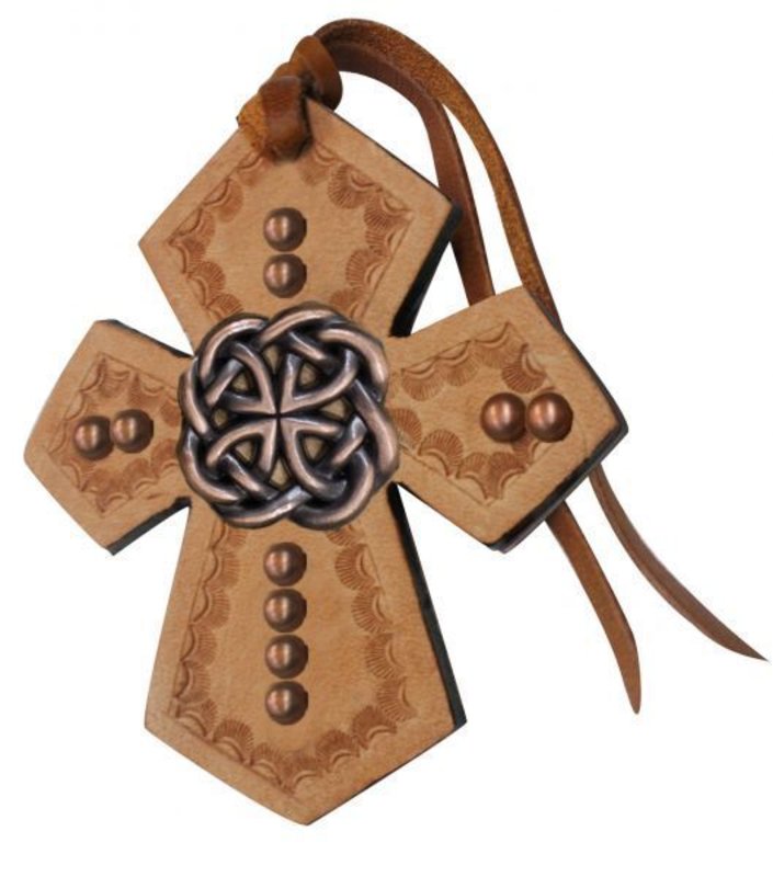 Leather Saddle Charm with Celtic Concho Lt. Oil