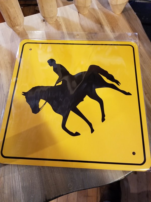 Horse Crossing - Yellow Diamond - 12"x12"