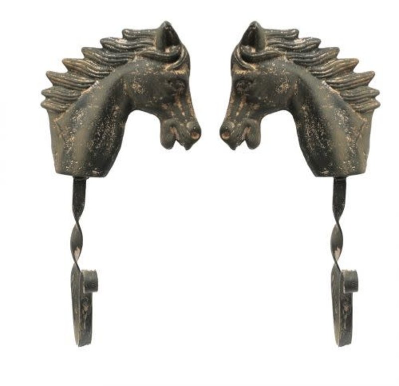 Iron Horse Head Hook Set - Pair - Gass Horse Supply & Western Wear