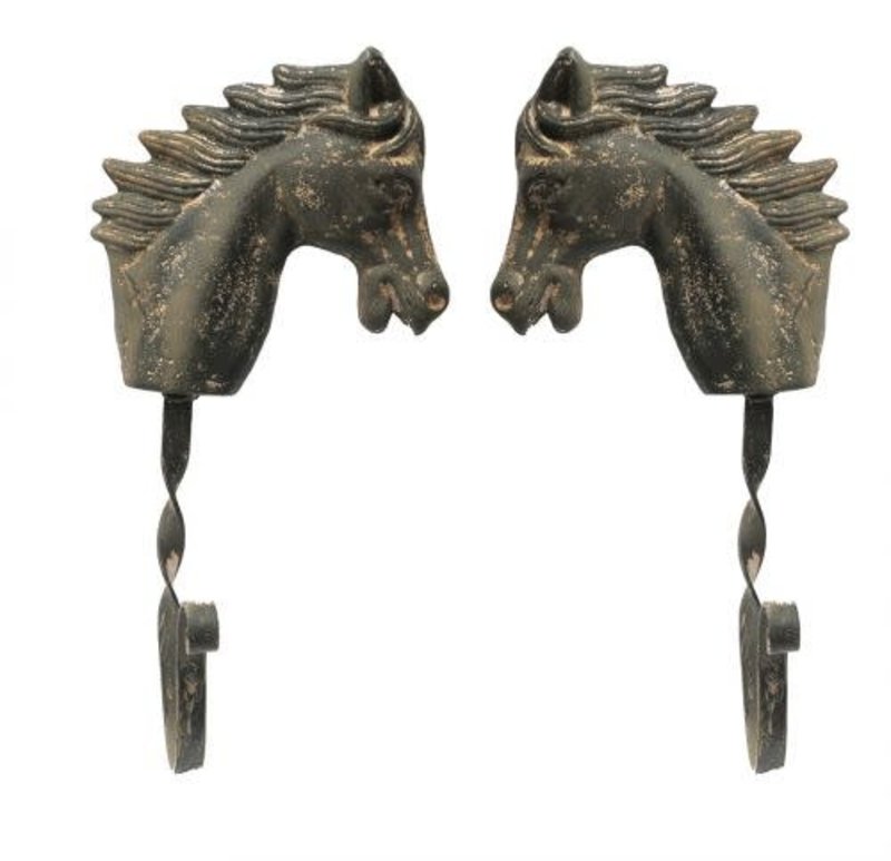 Iron Horse Head Hook Set - Pair