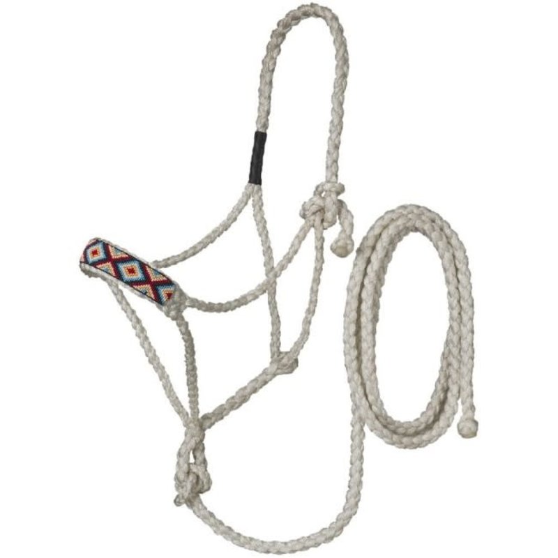 Tough-1 Beaded Mule Tape Halter with Lead