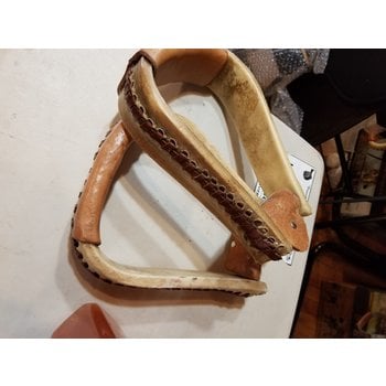 Lamprey Rawhide Western Stirrups - Oversize