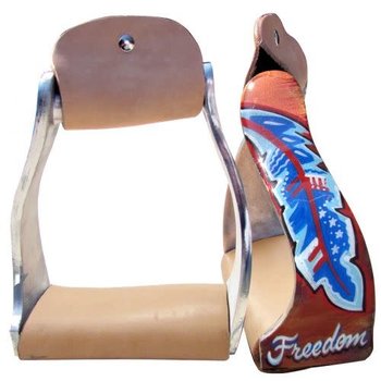 Showman Aluminum Stirrups with "Freedom" Feather Design