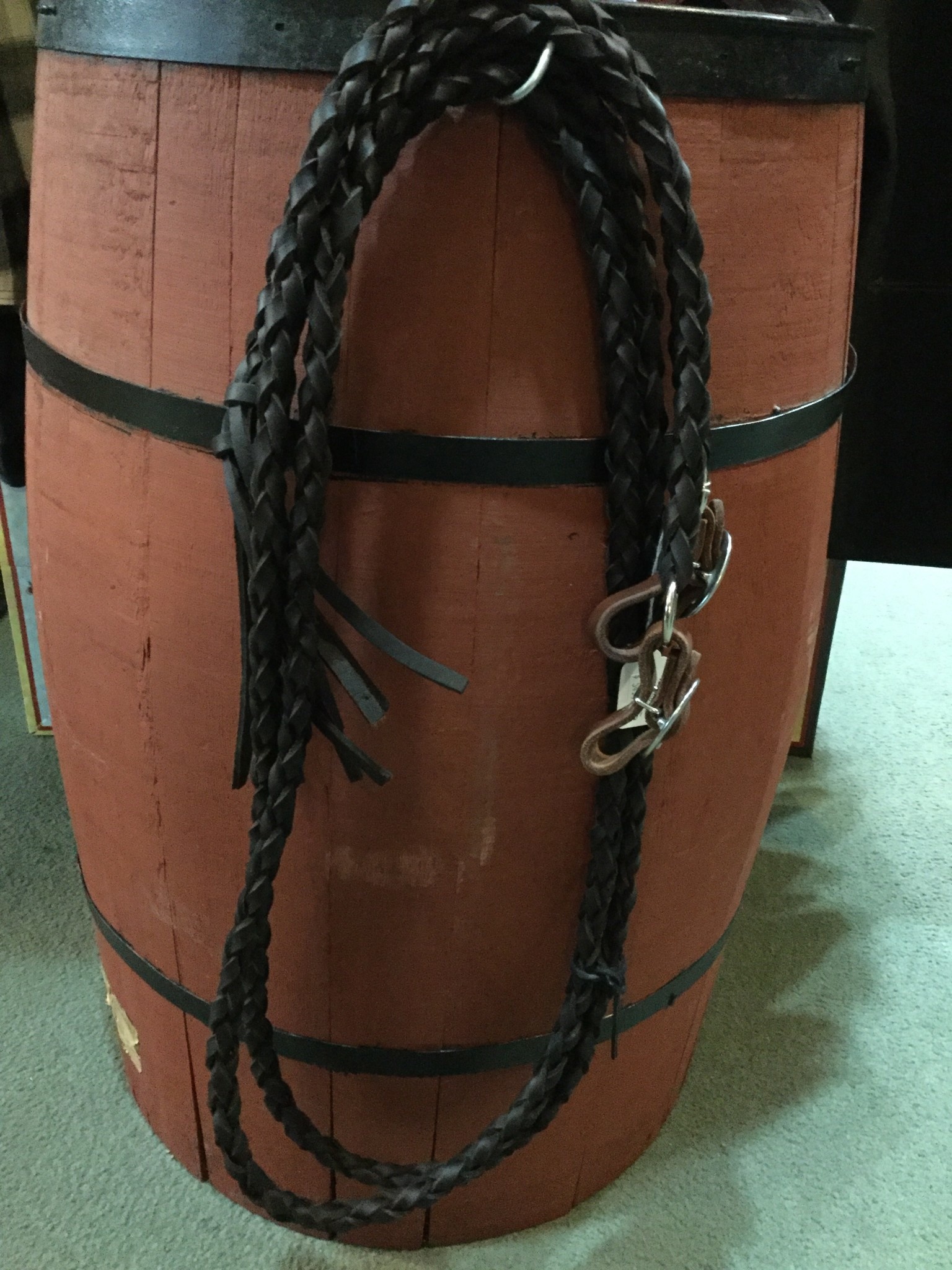 Round Braided Leather Spilt Horse Reins Weaver Leather - Reins