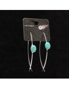 Earrings - Blazin Roxx Silver Thread with Turquoise Stone