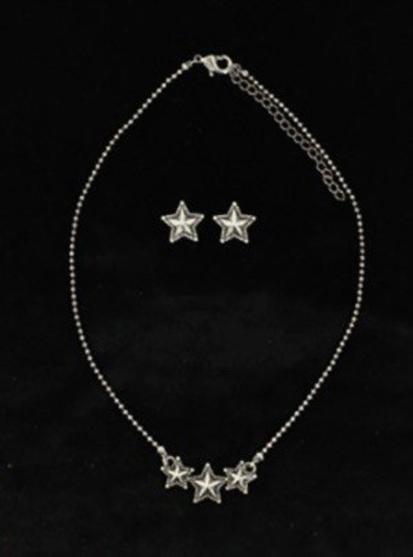Set - Necklace/Earrings Horseshoe Texas Star