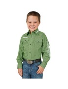 Wrangler Children's Wrangler Boys Logo Long Sleeve Shirt - Green/Black