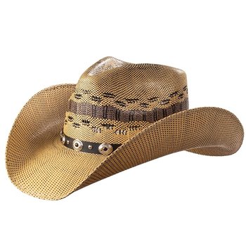 WEX WEX Tan & Black Weave Straw Hat