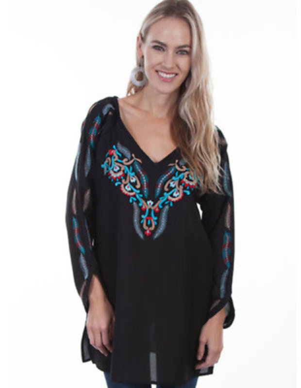 Scully Leather Women's Scully Embroidered Tunic - Black, Medium (Reg $49.95 NOW 20% OFF!!!)