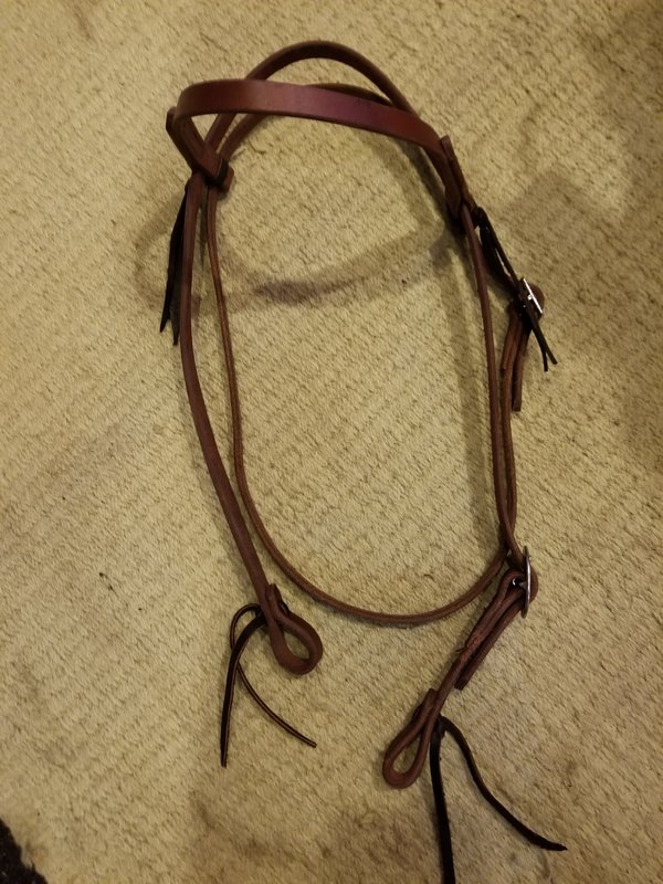 Circle L Circle L One Buckle Headstall - Horse Size Dk. Oil Plain