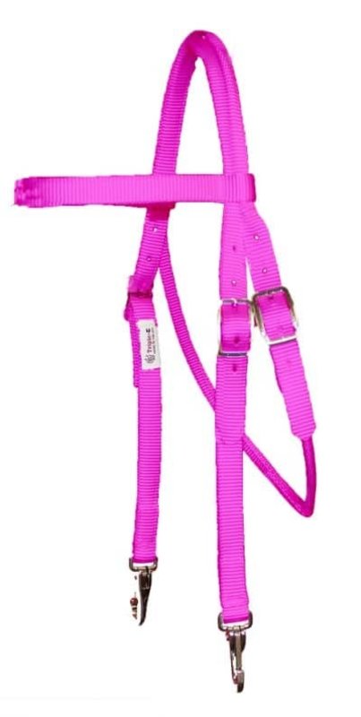 Triple E Browband Nylon Trainer Headstall with Snaps - Horse Size
