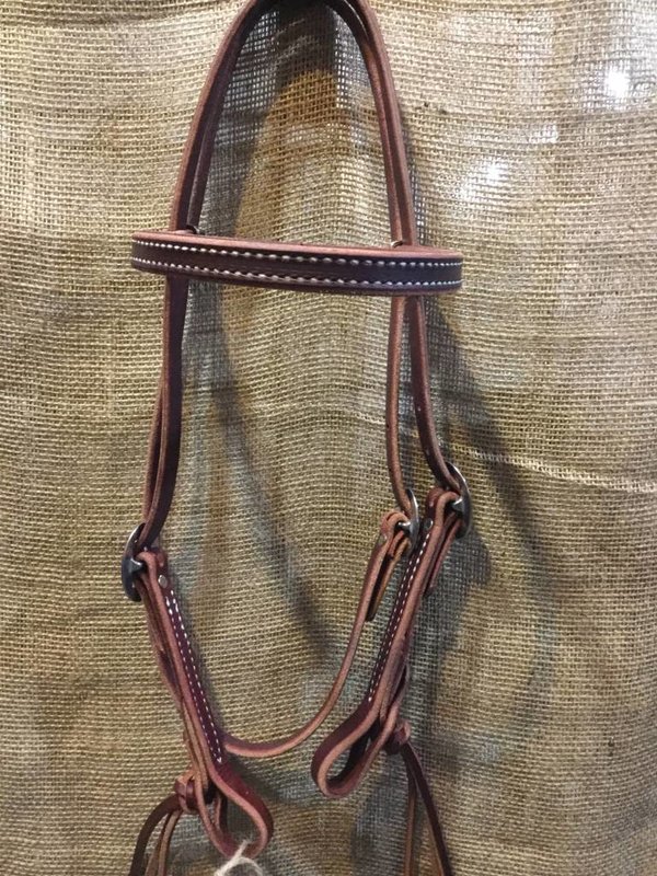 Circle L Circle L Rattlesnake Headstall, Oiled, U.S.A. Made - Horse Size