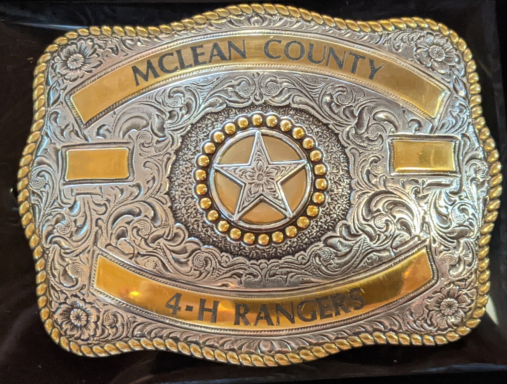 Custom Engraved Crumrine Belt Buckle 31/4"x41/4" Gass Horse