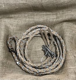 Details about / Showman 8/' Braided Nylon Reins w// Leather Poppers