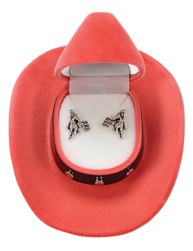 AWST Earrings - Barrel Racer w/Cowboy Hat Box