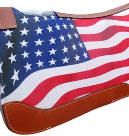 Showman American Flag Printed Solid Felt Saddle Pad - 31"x32"