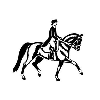 Decal - White Vinyl Dressage Horse 3.5"