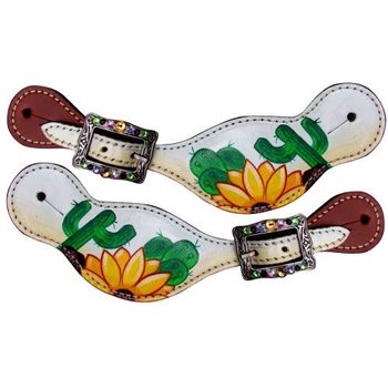 Showman Showman Spur Straps - Ladies Cactus & Sunflowers