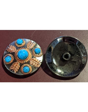 1.25" Concho - Turquoise and Copper Accents
