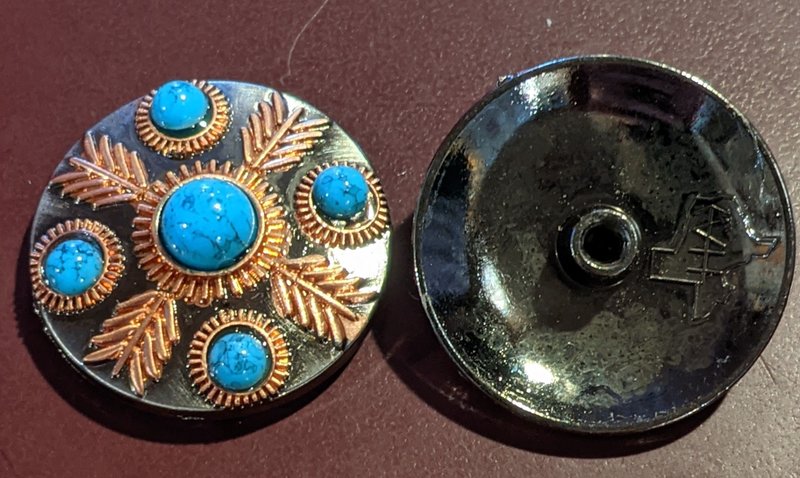 1.25" Concho - Turquoise and Copper Accents