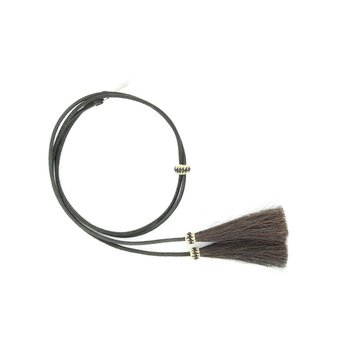 Stampede Strings - Leather with Horsehair Tassels, Black