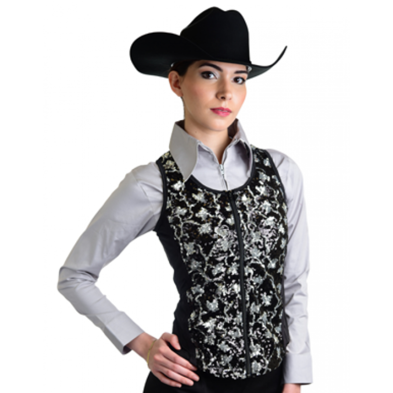 Royal Highness Women's Royal Highness Fitted Silver Vest - Black/Silver Medium