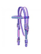 Tough-1 Braided Cord Browband Headstall with Crystal Accents