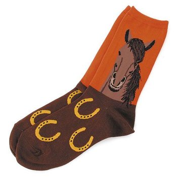 Adult's Socks - Horse Portrait Burnt Orange
