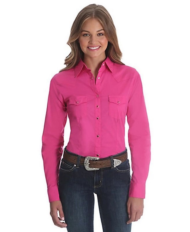 Wrangler Women's Wrangler Solid L/S Snap Shirt