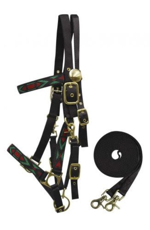 Showman Nylon Halter Bridle Combo w/Reins