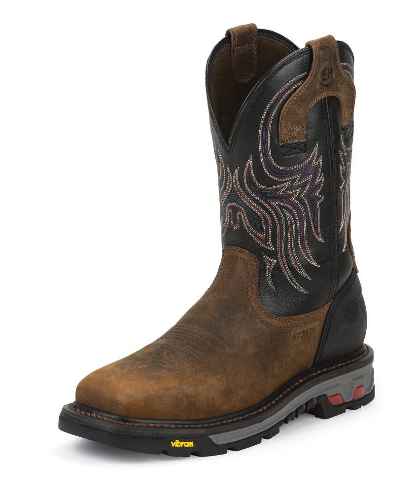black steel toe western boots
