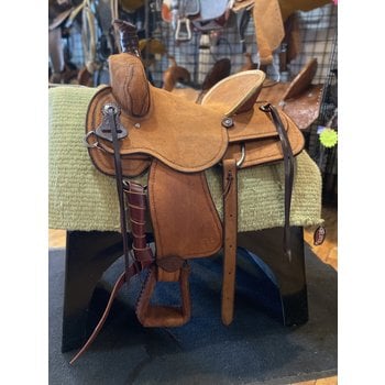 Circle L 16" Wide Ranch Roper Saddle - Hard Seat Lt. Oil Roughout
