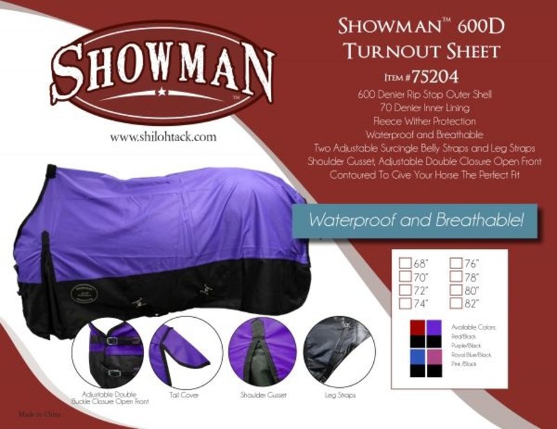 Showman Showman 600D Waterpoof Turnout Sheet