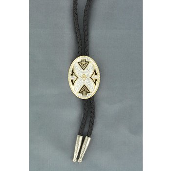 Bolo Tie - Oval Aztec Design