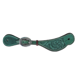 Alamo Spur Straps with Turquoise Floral Tooling
