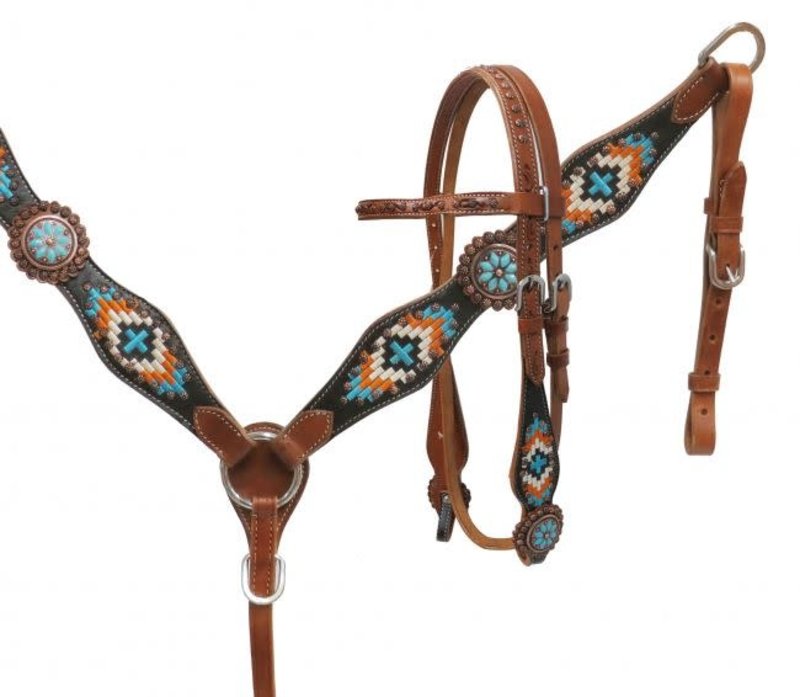 Showman Showman Tack Set - Navajo Embroidered with Cross