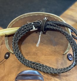 Circle L Braided Leather Bull Whip, Wood Handle - 12' Long