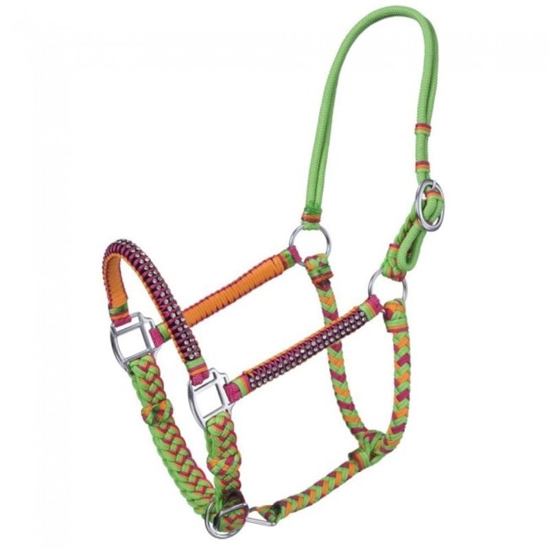 Tough-1 Braided Cord Halter with Crystal Accents - Horse Size