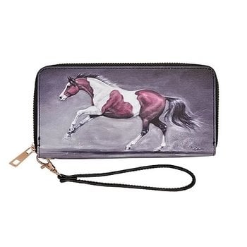 AWST Wallet - "Lila" Galloping Paint Horse